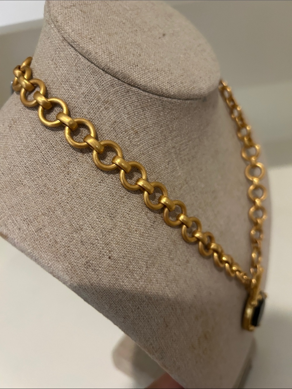 Julie Vos honey bee ๐ Demi Gold-Tone Chain Necklace with Black Stone Pendant - Picture 4 of 6